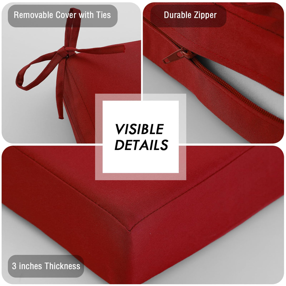 Thick foam cushions evenly distribute weight for comfortable extended seating