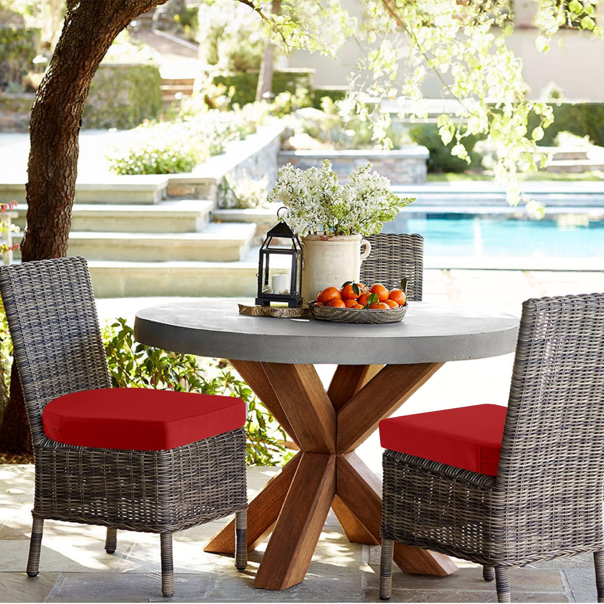 idee-home cushions with four ties stay securely on chairs