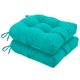 idee-home Peacock blue tufted outdoor cushion close-up for comfort