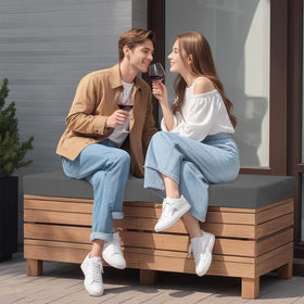 idee-home porch swing seat cushion with 3-inch dense foam for comfortable lounging.