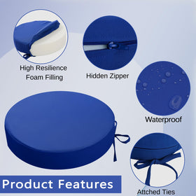 Idee-Home round cushions memory foam 3-inch thick for ergonomic comfort.