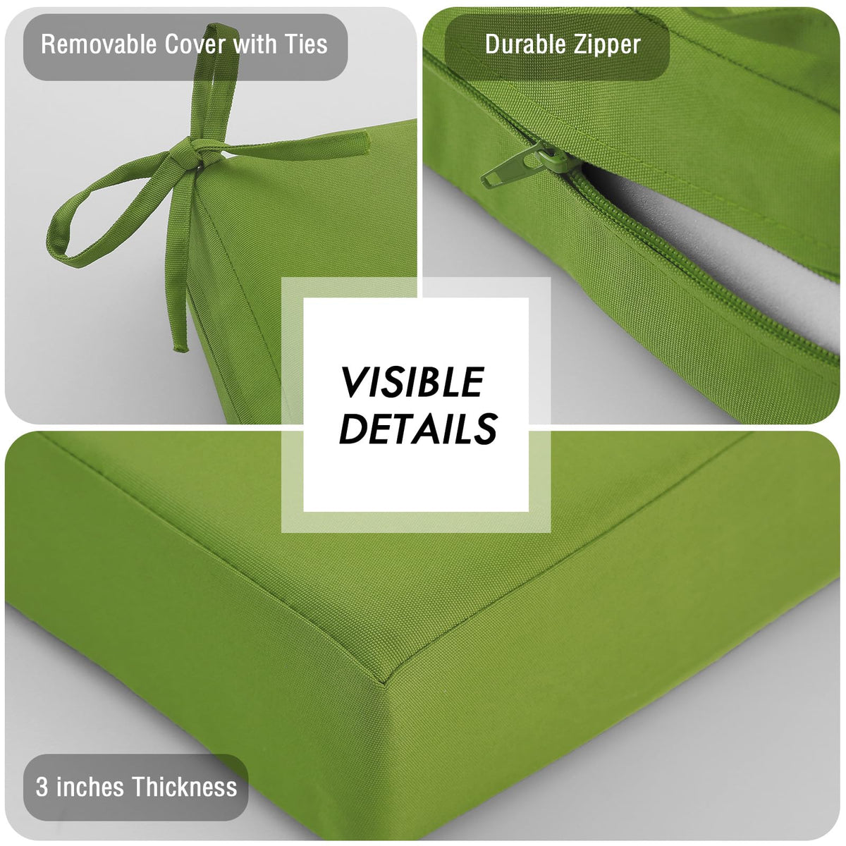 Idee-Home solid color bench cushion green complements outdoor decor