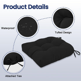 idee-home tufted outdoor cushions close-up show premium stitching and ties