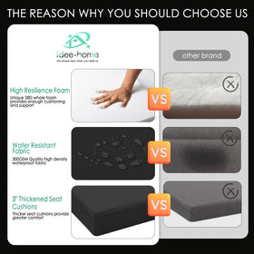 idee-home waterproof outdoor cushion cover protecting foam from rain
