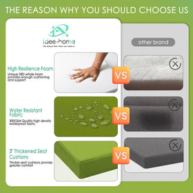 idee-home waterproof cushions withstand rain to protect foam and stay looking fresh