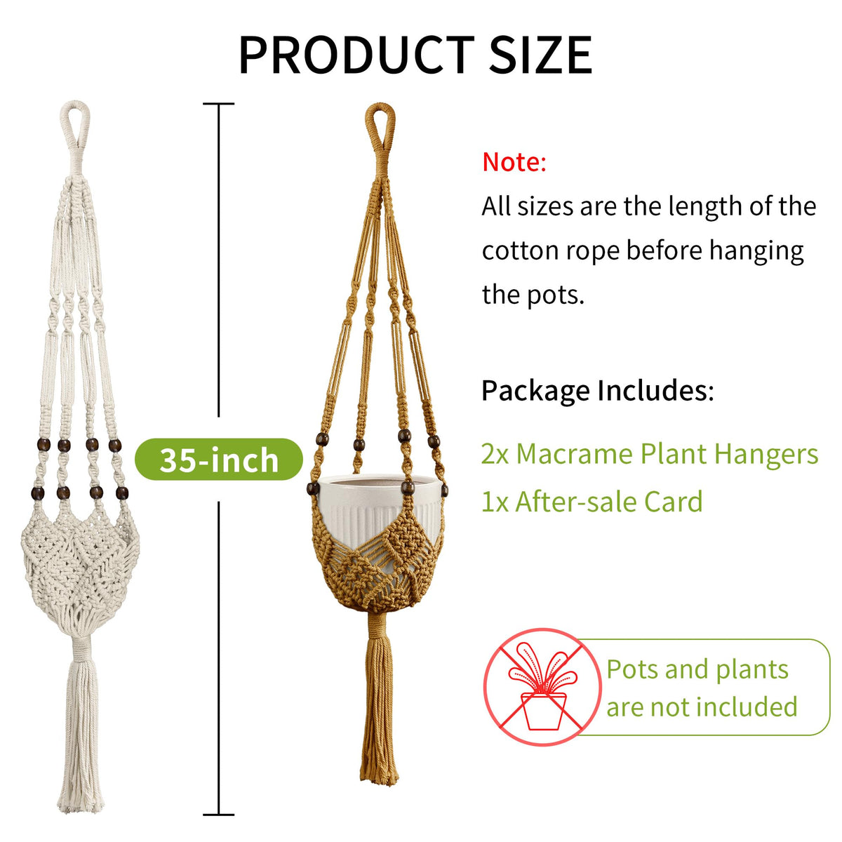 IDEEEPAN macrame plant hanger ivory gift-ready packaging for plant lovers