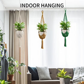IDEEEPAN macrame plant hanger ivory suitable for indoor and outdoor use
