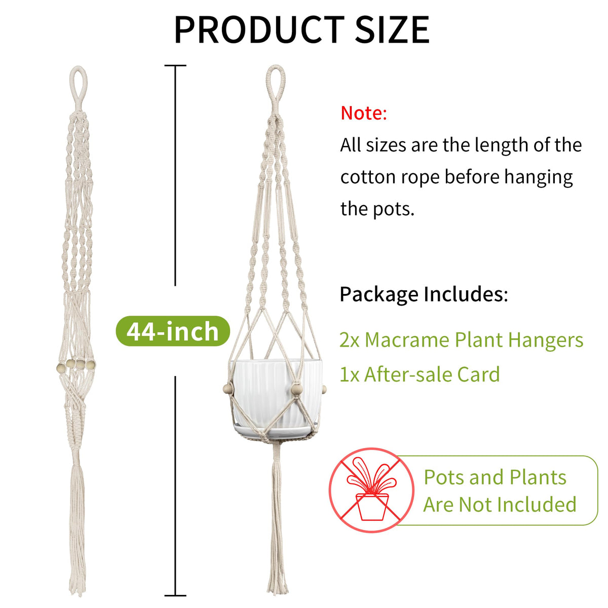 IDEEPAN Macrame Plant Hanger Ivory minimalist design complements modern interiors.