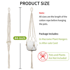 IDEEPAN Macrame Plant Hanger Ivory minimalist design complements modern interiors.