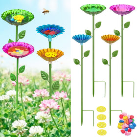 Idefair bee watering station red bath attracts pollinators and adds garden color
