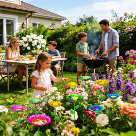 Idefair outdoor bee bath station adds color and function to patios