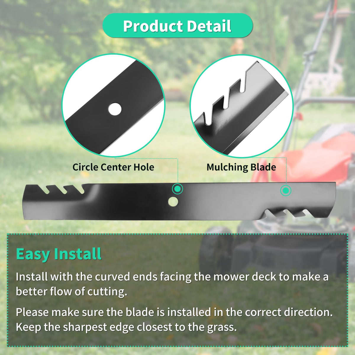 60-inch deck mulching performance with IDEASURE blades on turf