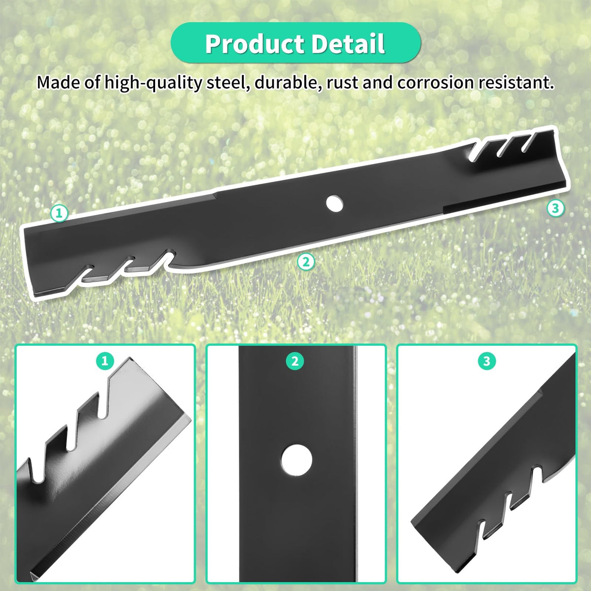 Thick steel construction highlighting durability of IDEASURE blades