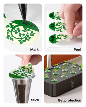 idoo seed pot labels outer diameter 1.5 inch for easy readability