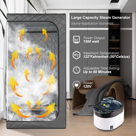 iDOTODO sauna steamer with 16 gear settings and timer display for precise, customizable sessions.
