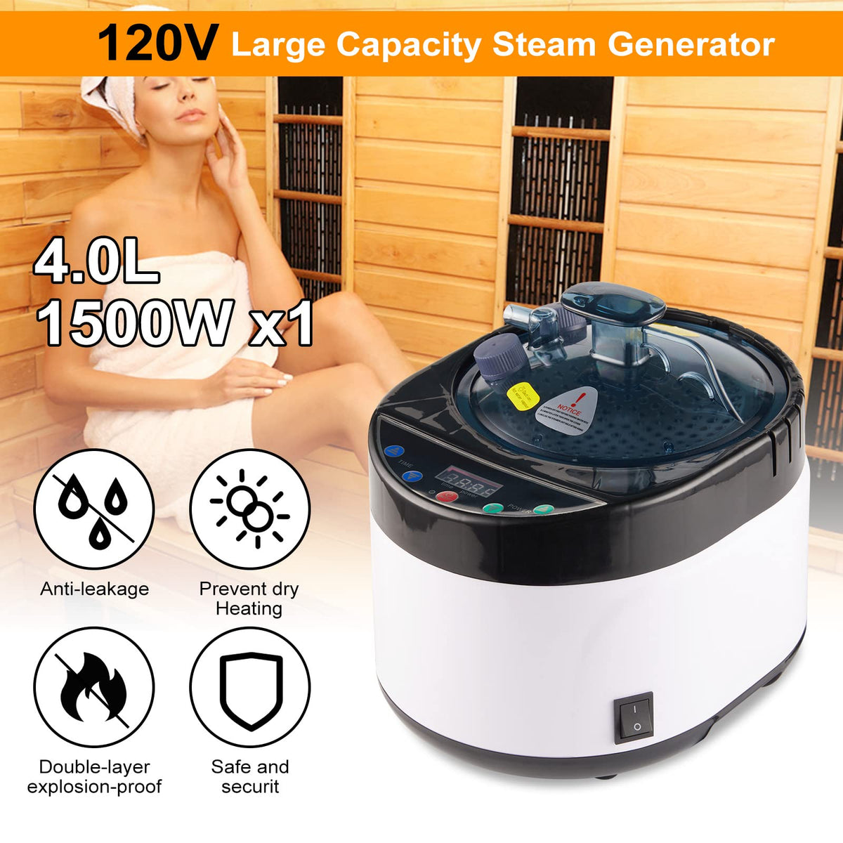 iDOTODO stainless steel steam pot liner for durable, safe home sauna use.