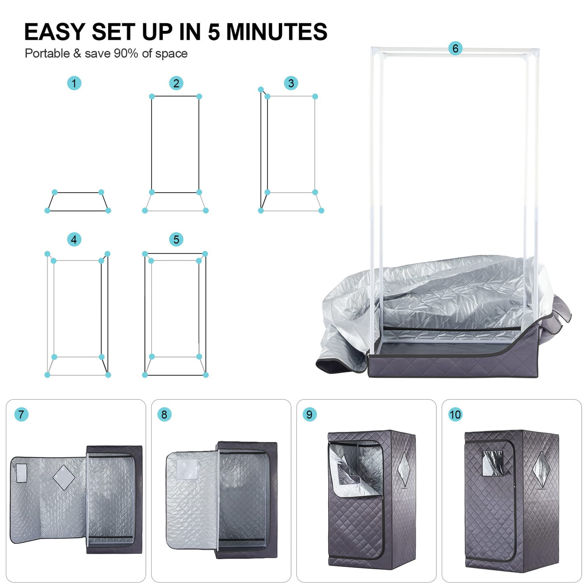idotodo steam-filled tent interior ready for your spa moment
