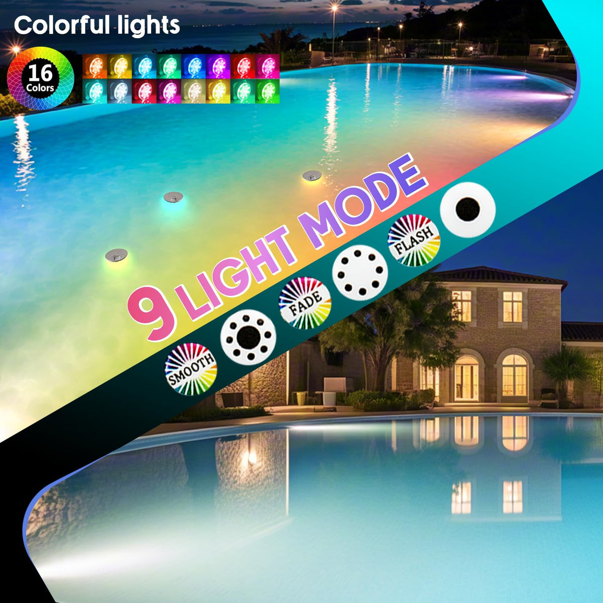 idyl light nine mode led offers flexible lighting for day or night swims
