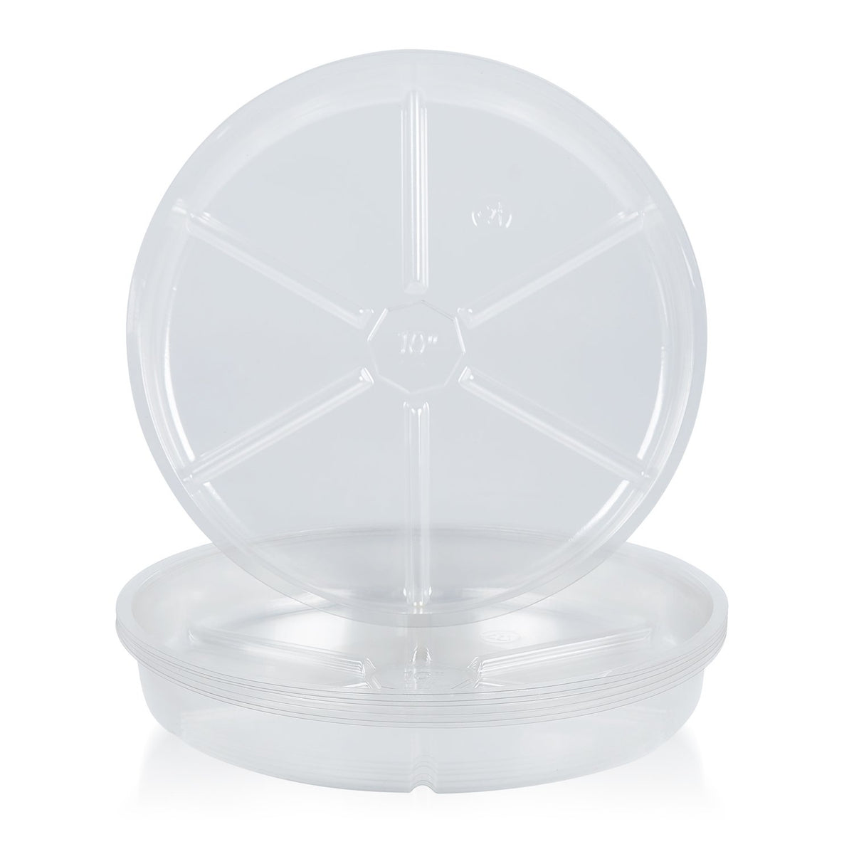 Idyllize 12-inch clear plastic plant saucer protects surfaces from moisture and spills.