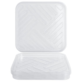 Idyllize clear saucer 10in square protects surfaces from spills and stains