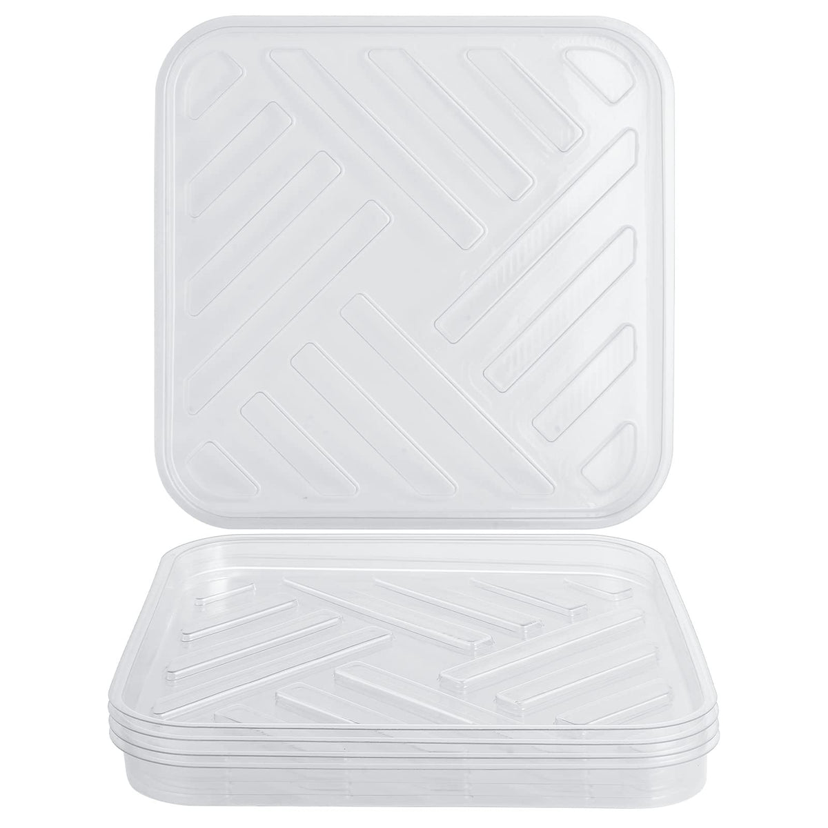 Idyllize clear square plant saucer top view for leak-free indoor display.
