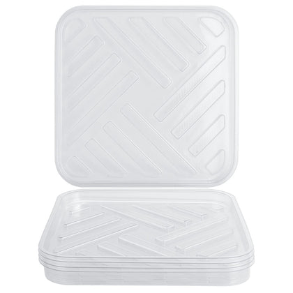 Idyllize clear 11inch square plant saucer top view protects surfaces
