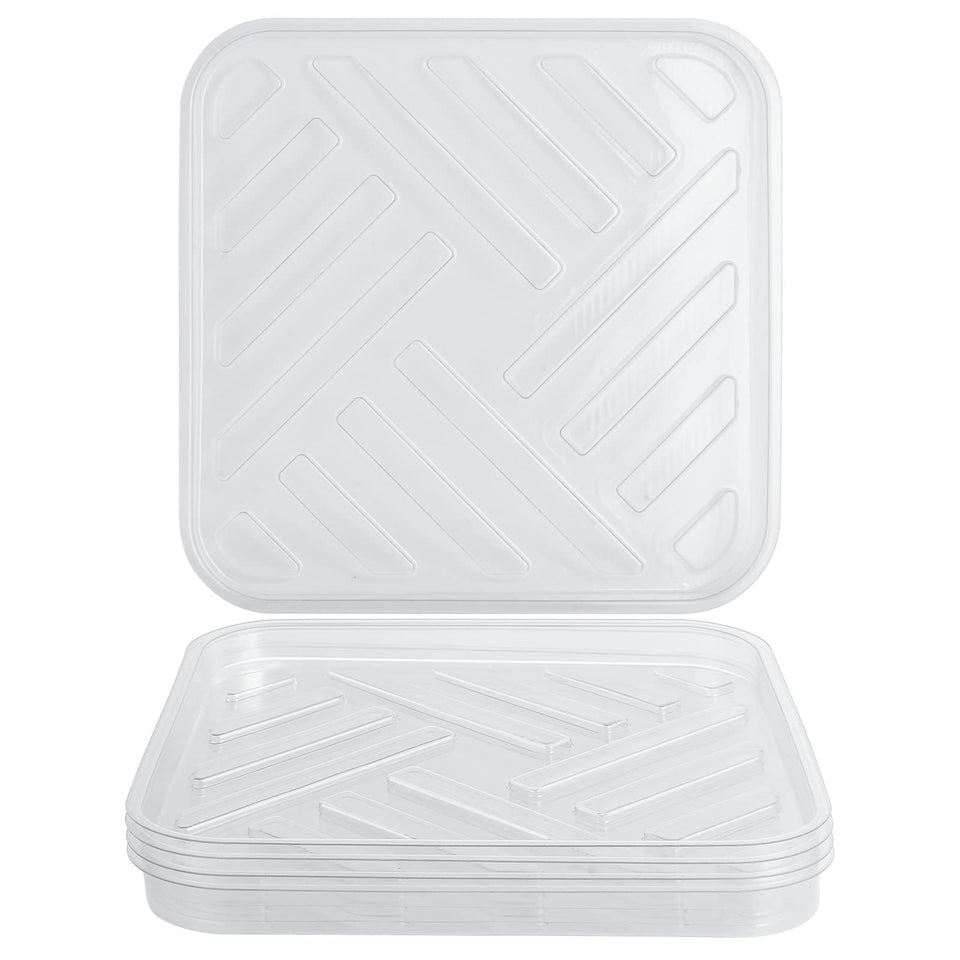 Idyllize clear 11inch square plant saucer top view protects surfaces