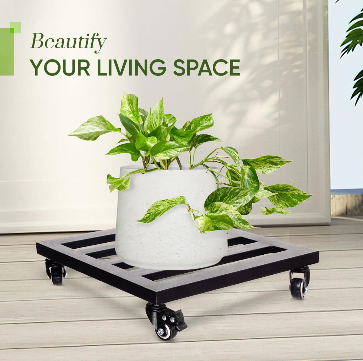 IDZO 360-degree dolly wheels enable smooth movement on varied surfaces