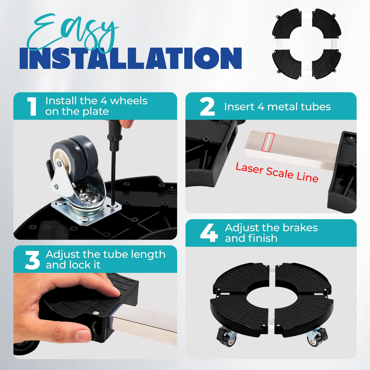 IDZO 360-degree lockable wheels enable smooth movement on multiple surfaces