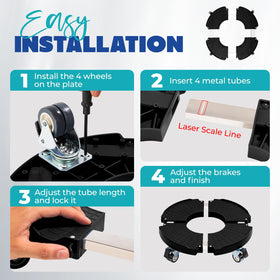 IDZO 360-degree lockable wheels enable smooth movement on multiple surfaces