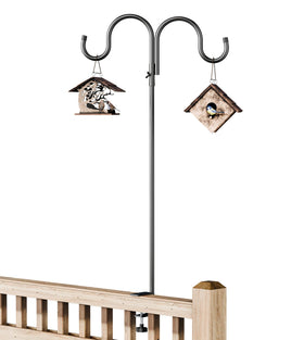IDZO 40-inch double-deck hook on railing displaying lightweight bird feeder