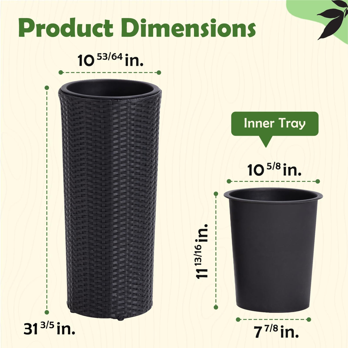 IDZO all-weather wicker planters on patio showcase modern silhouette and versatile placement.