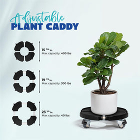 IDZO indoor-outdoor black planter caddy for flexible greenery placement