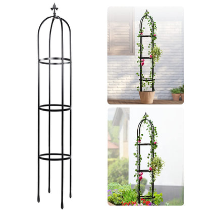 IDZO obelisk trellis with stone finish, 72-inch height, supports climbing plants