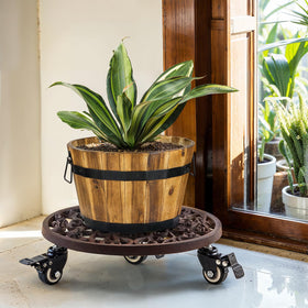 IDZO plant caddy helps move heavy items like whiskey barrels safely.