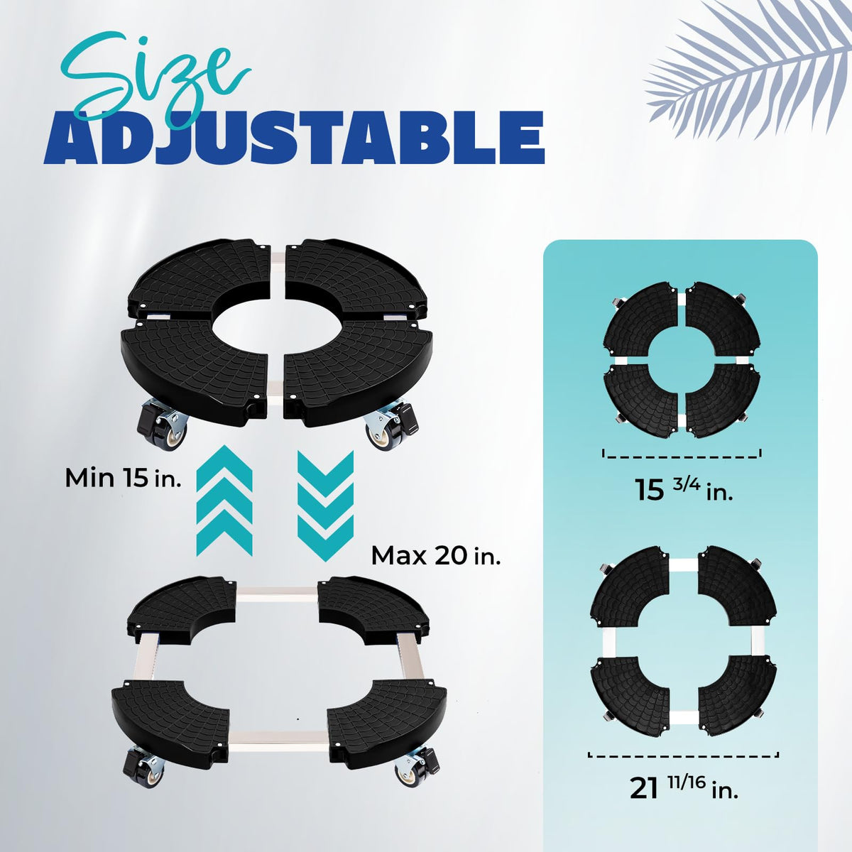 IDZO planter dolly adjustable height 15-19 inches for versatile fit