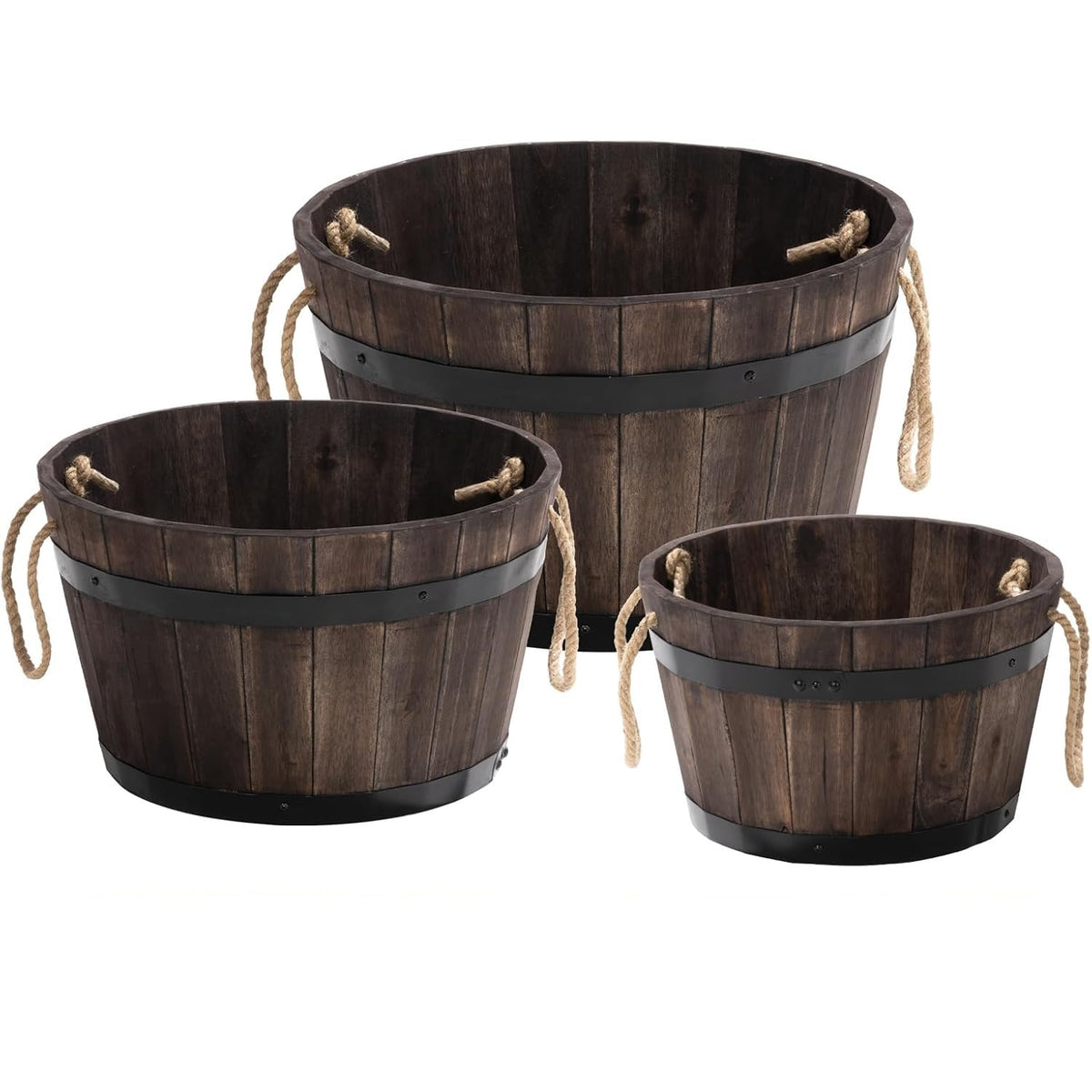IDZO set3 wooden flower box outdoor in acacia wood boosts curb appeal and warmth.