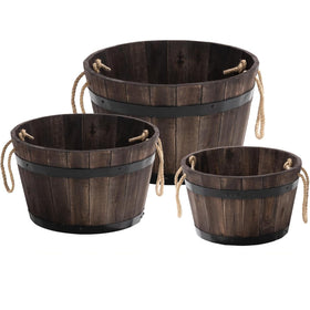 IDZO set3 wooden flower box outdoor in acacia wood boosts curb appeal and warmth.