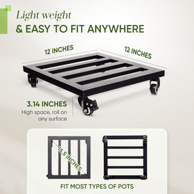 IDZO heavy-duty steel caddy handles up to 385 lbs for plants and pots