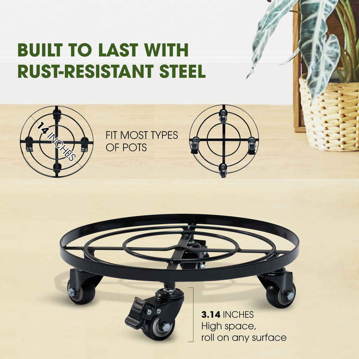 IDZO matte-coated surface resists rust and exposure for outdoor plant displays