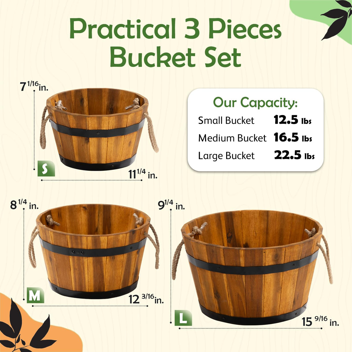IDZO wooden barrel planter medium with drainage for healthy root growth