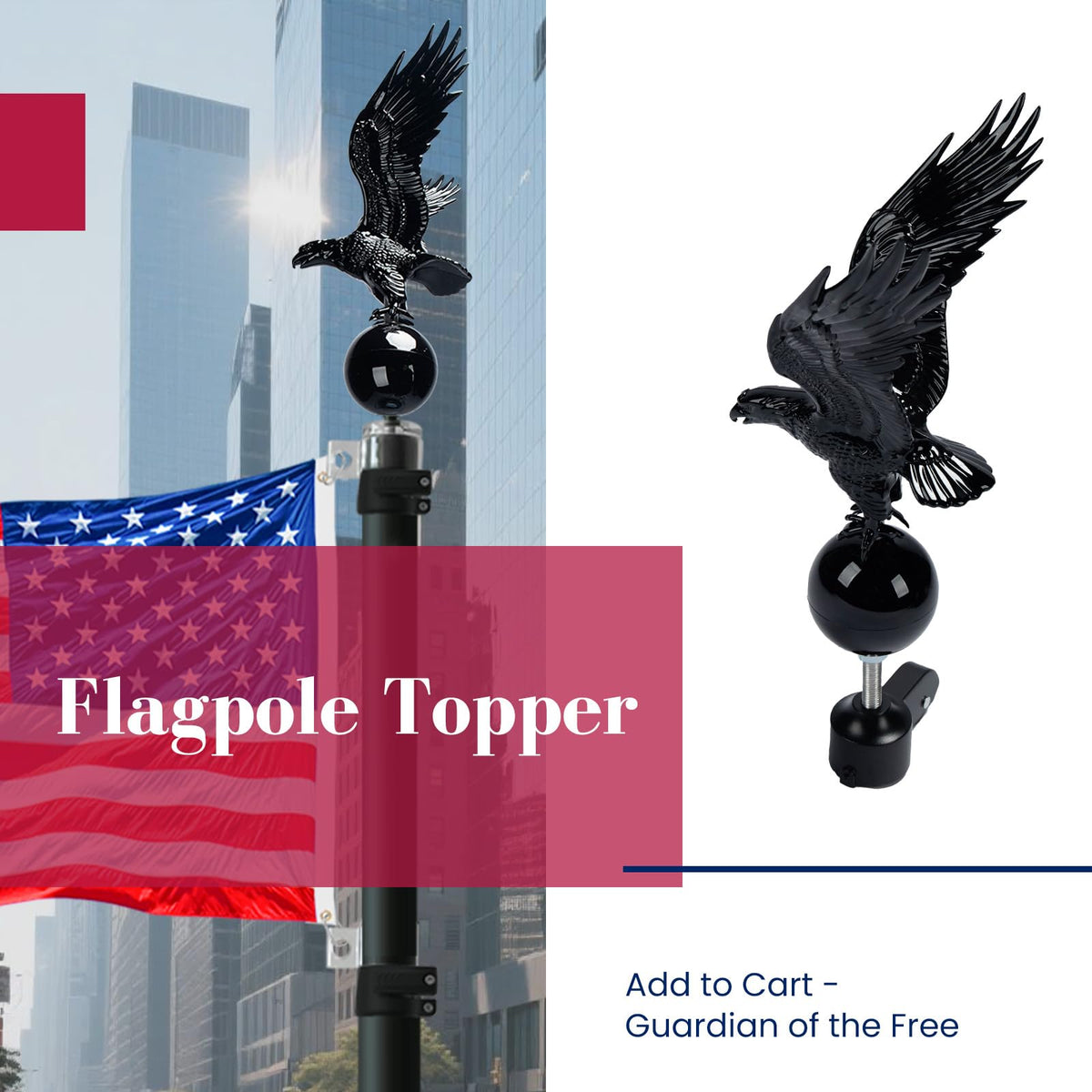 iElyiEsy ABS eagle topper demonstrates durable outdoor performance.