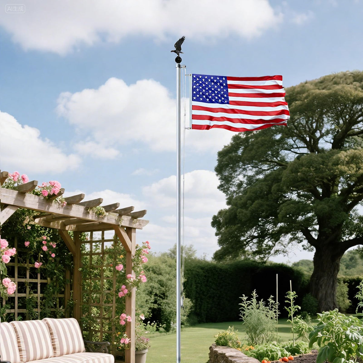 iElyiEsy outdoor decor topper for garden flags and entry displays.