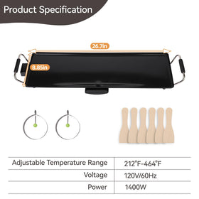 I-Keukenn electric flat top grill with adjustable temperature control for even heating