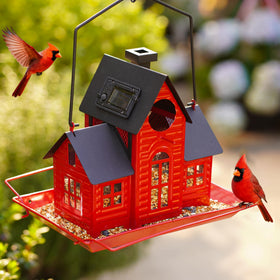 iemahor metal cardinal bird house highlights sturdy, weatherproof design for gardens