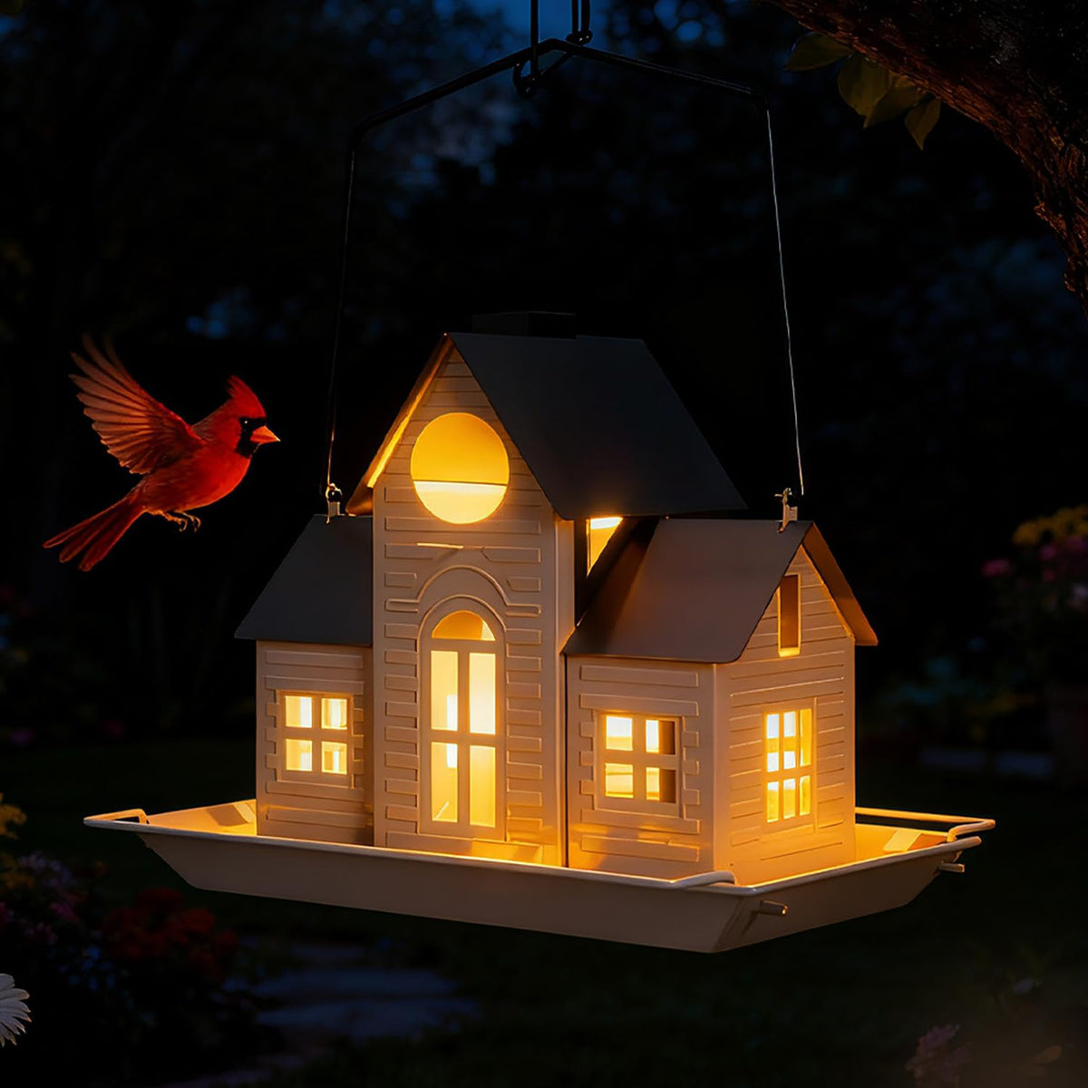 iemahor side-perching-bars feeder provides stable spots for visiting birds