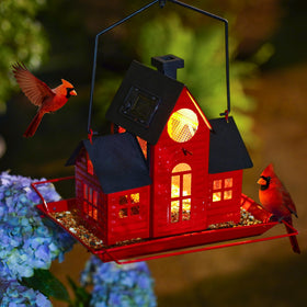 iemahor solar bird feeder outdoors lantern: durable night glow attracts birds at dusk