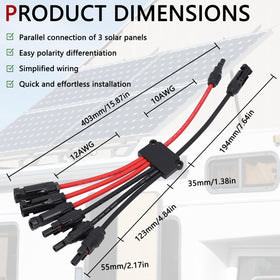 IFYKIM solar parallel connector branch wires improve wiring organization and reliability.