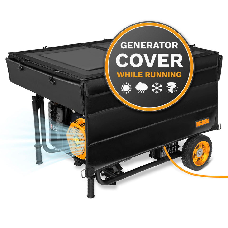 IGAN generator cover running setup protects outdoors