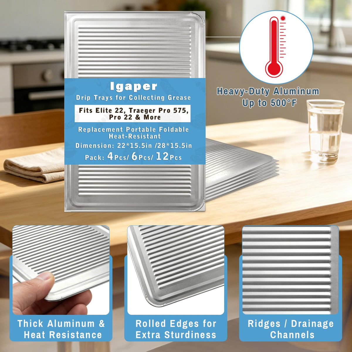 Igaper durable aluminum liner withstands high heat without warping